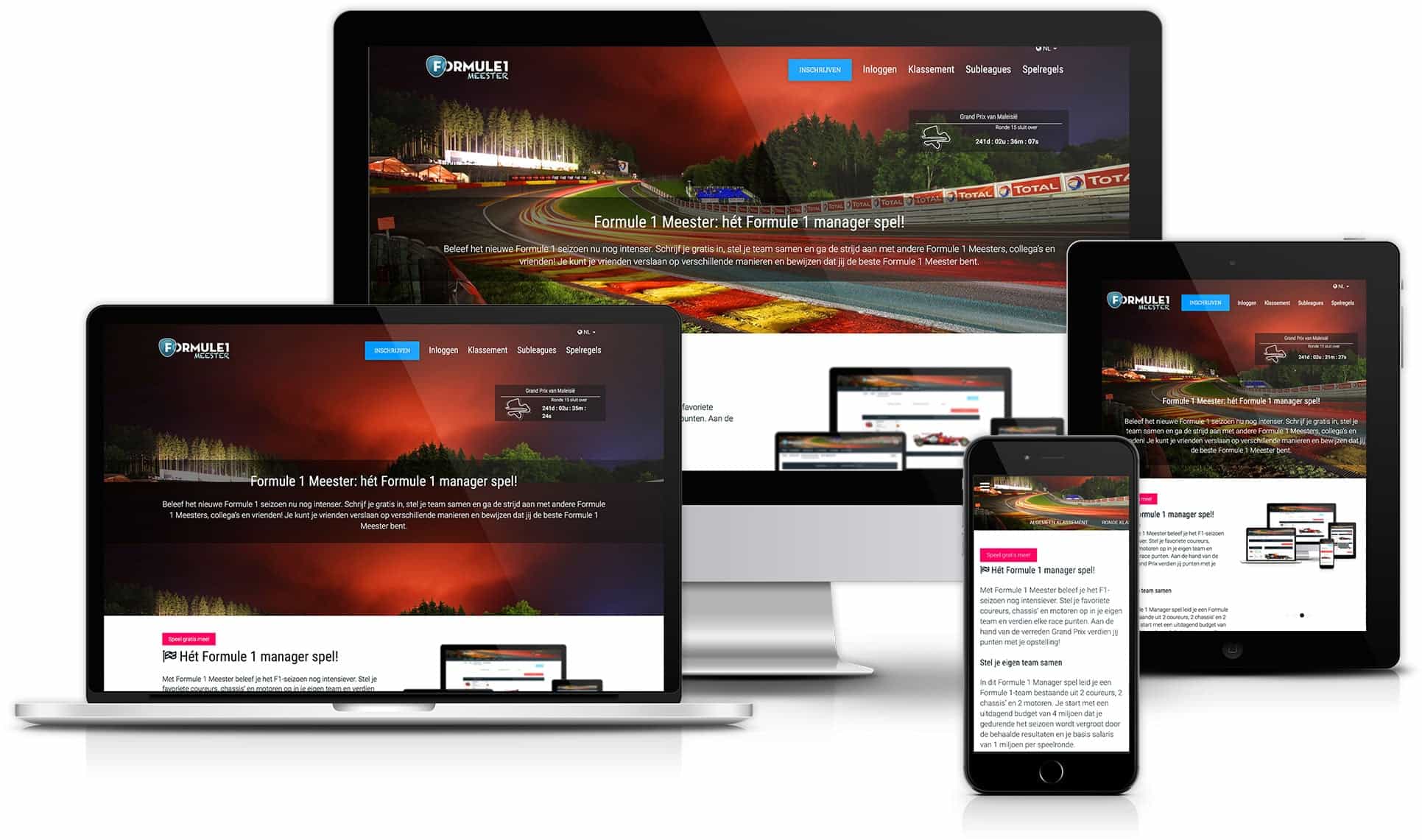 Homepage Formule 1 Meester